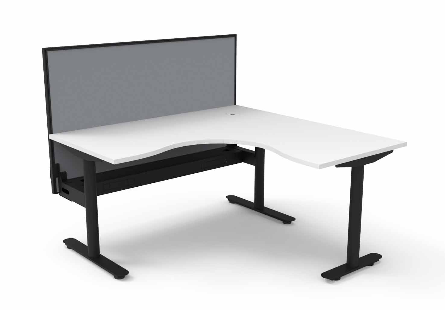 Halo Static Corner Workstation - With Screen